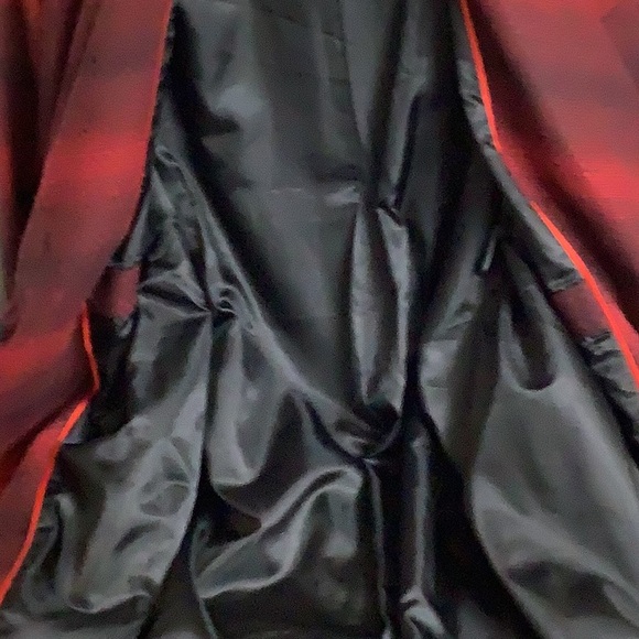 Steve Madden Red and Black Wool Blend Wrap Coat - Picture 9 of 14